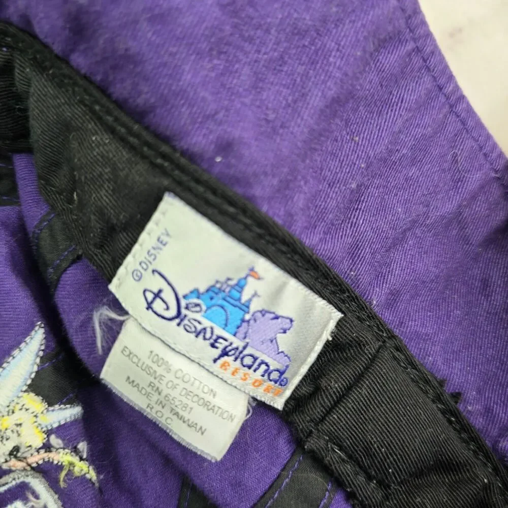 Disneyland Hat Girls Youth Purple Bucket 90s Y2K Sarah Embroidered Tinker Bell